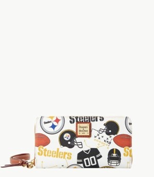 Multicolor Dooney And Bourke NFL Steelers Large Zip Around Women's Wristlets | 03DAPWGOI