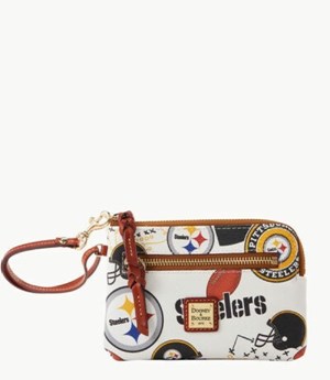 Multicolor Dooney And Bourke NFL Steelers Zip Around Women's Wristlets | 23APQZSNT