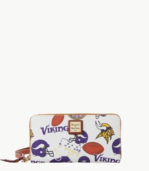 Multicolor Dooney And Bourke NFL Vikings Large Zip Around Women's Wristlets | 20MXWUYZL