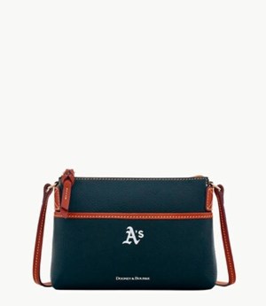 Navy Dooney And Bourke MLB Athletics Ginger Women's Crossbody Bags | 86BKQSYXE