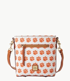 Pink Dooney And Bourke NCAA Clemson Small Zip Women's Crossbody Bags | 32DGHISNP