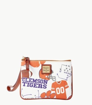 Pink Dooney And Bourke NCAA Clemson Stadium Women's Wristlets | 97LTOHJQS