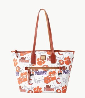 Pink Dooney And Bourke NCAA Clemson Women's Tote Bags | 52CULJDBV