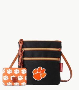 Pink Dooney And Bourke NCAA Clemson Women's Crossbody Bags | 89HLEMVRF