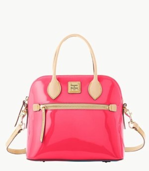 Pink Dooney And Bourke Patent Domed Women's Satchel Bags | 23MGULNTB