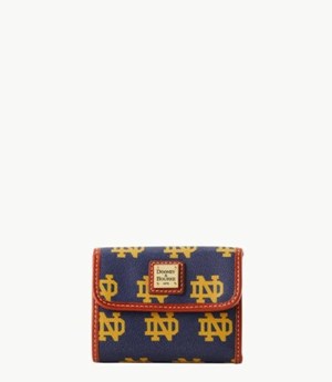 Purple Dooney And Bourke NCAA Notre Dame Flap Credit Women's Wallets | 19VEYBCJG