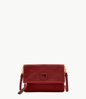 Red Dooney And Bourke Florentine Foldover Zip Women's Crossbody Bags | 98BUACFYW