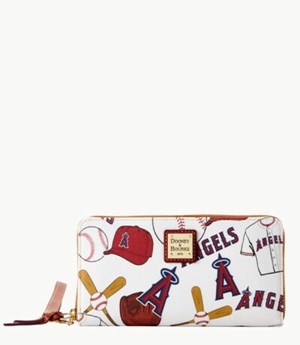 Red Dooney And Bourke MLB Angels Large Zip Around Women's Wristlets | 97TOEPVRA