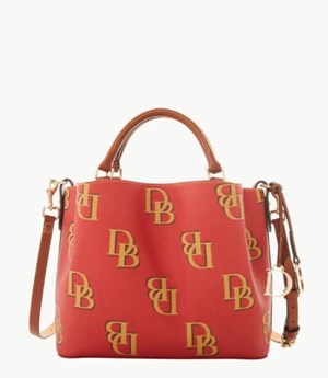 Red Dooney And Bourke Monogram Small Brenna Women's Satchel Bags | 45KQRHYVA