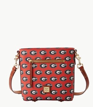 Red Dooney And Bourke NCAA Georgia Small Zip Women's Crossbody Bags | 37CAJXOHM