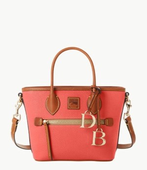 Red Dooney And Bourke Pebble Grain Small Handle Women's Tote Bags | 37HWBYUOQ