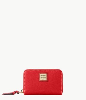 Red Dooney And Bourke Saffiano Large Zip Around Credit Women's Wallets | 14OBZHXMR