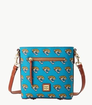 Turquoise Dooney And Bourke NFL Jaguars Small Zip Women's Crossbody Bags | 27HSGXMCZ