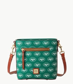 Turquoise Dooney And Bourke NFL Jets Small Zip Women's Crossbody Bags | 06TCLXWJQ