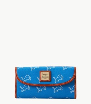 Turquoise Dooney And Bourke NFL Lions Continental Women's Clutch Bag | 85NMZKSRP