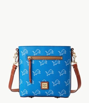 Turquoise Dooney And Bourke NFL Lions Small Zip Women's Crossbody Bags | 13FHWCVPY