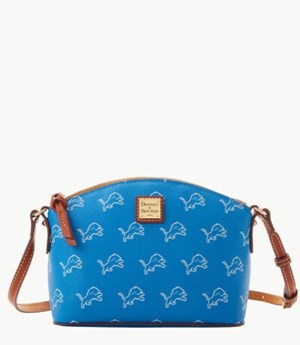 Turquoise Dooney And Bourke NFL Lions Suki Women's Crossbody Bags | 01XJGSLWM