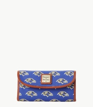 Turquoise Dooney And Bourke NFL Ravens Continental Women's Wallets | 98WXURNTO