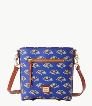 Turquoise Dooney And Bourke NFL Ravens Small Zip Women's Crossbody Bags | 14CBYFVNL