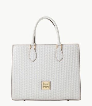 White Dooney And Bourke Beacon Woven Janine Women's Satchel Bags | 83XFRTQVO