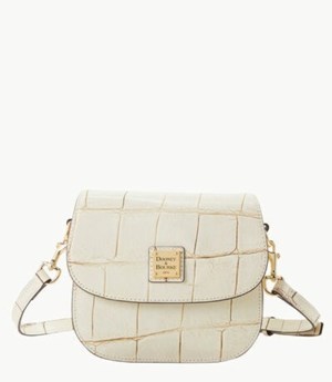 White Dooney And Bourke Denison Beacon Saddle Women's Crossbody Bags | 61FNBUWTL