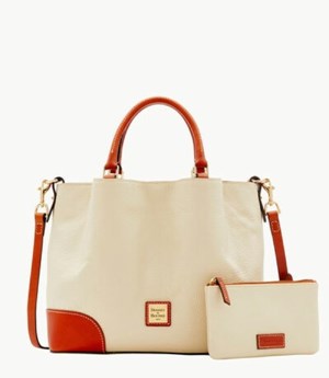 White Dooney And Bourke Pebble Grain Brenna Women's Satchel Bags | 18MCNPWRI