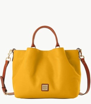 Yellow Dooney And Bourke Pebble Grain Large Barlow Women's Tote Bags | 98VOLWJFK