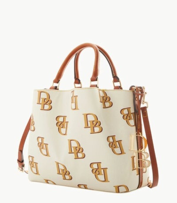 Beige Dooney And Bourke Monogram Brenna Women's Satchel Bags | 56BVHDAPW