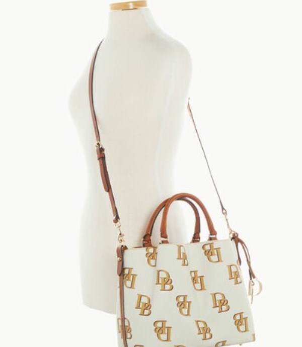 Beige Dooney And Bourke Monogram Brenna Women's Satchel Bags | 56BVHDAPW