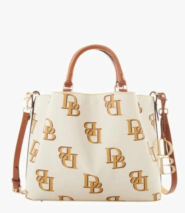 Beige Dooney And Bourke Monogram Brenna Women\'s Satchel Bags | 56BVHDAPW