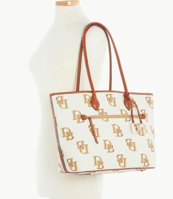 Beige Dooney And Bourke Monogram Large Women's Tote Bags | 36HDNJTKZ