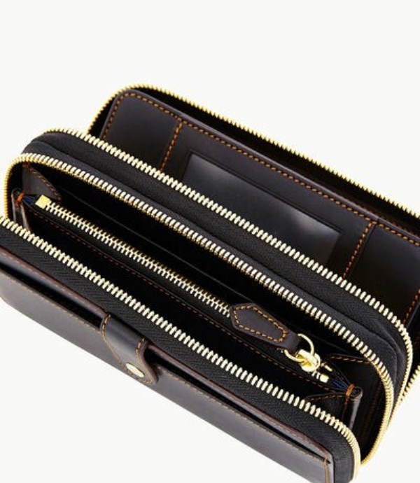 Black Dooney And Bourke Alto Large Double Zip Organizer Women's Wallets | 79OWVSCEU