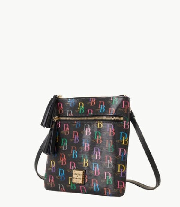 Black Dooney And Bourke DB75 Multi Double Zip Tassel Women's Crossbody Bags | 91YSPEBDW