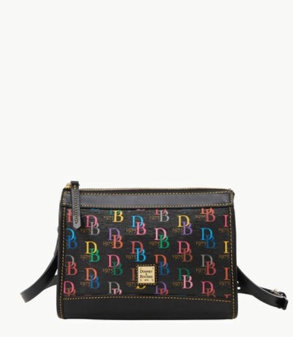 Black Dooney And Bourke DB75 Multi Zip Women\'s Crossbody Bags | 81GYRMNUT