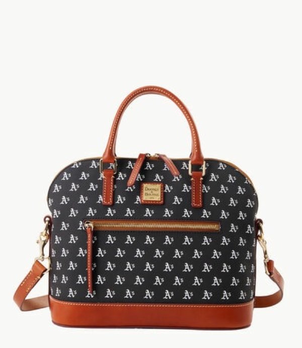 Black Dooney And Bourke MLB Athletics Domed Zip Women\'s Satchel Bags | 72IROLPYZ