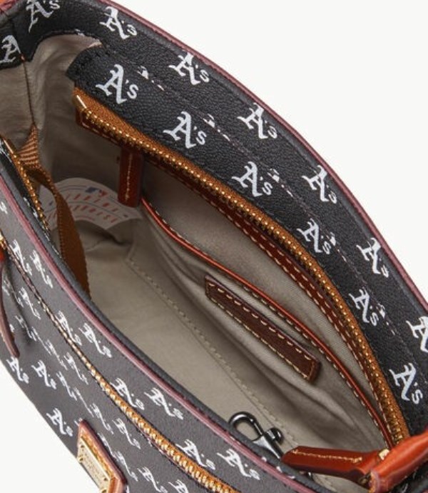 Black Dooney And Bourke MLB Athletics Small Zip Women's Crossbody Bags | 94DAOVZTN