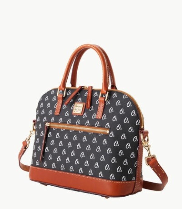 Black Dooney And Bourke MLB Orioles Domed Zip Women's Satchel Bags | 05YDVRZSU