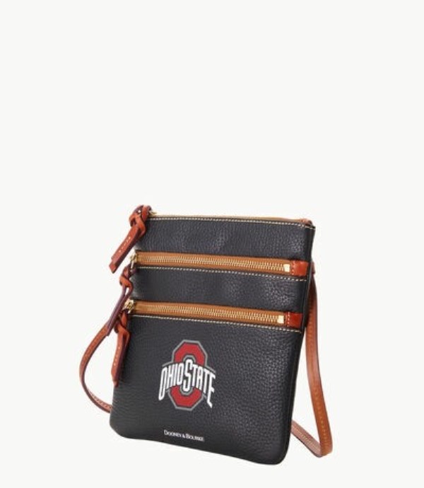 Black Dooney And Bourke NCAA Ohio State Triple Zip Women's Crossbody Bags | 27HZIDGCQ