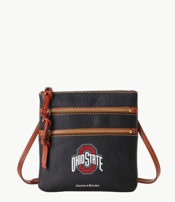 Black Dooney And Bourke NCAA Ohio State Triple Zip Women\'s Crossbody Bags | 27HZIDGCQ