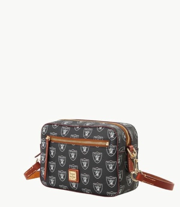 Black Dooney And Bourke NFL Raiders Camera Zip Women's Crossbody Bags | 87NKYBWQG