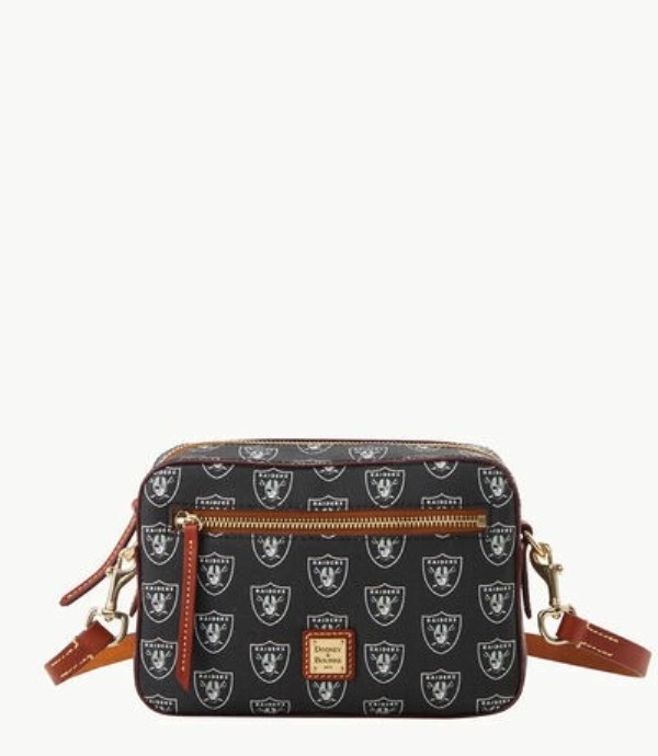 Black Dooney And Bourke NFL Raiders Camera Zip Women\'s Crossbody Bags | 87NKYBWQG