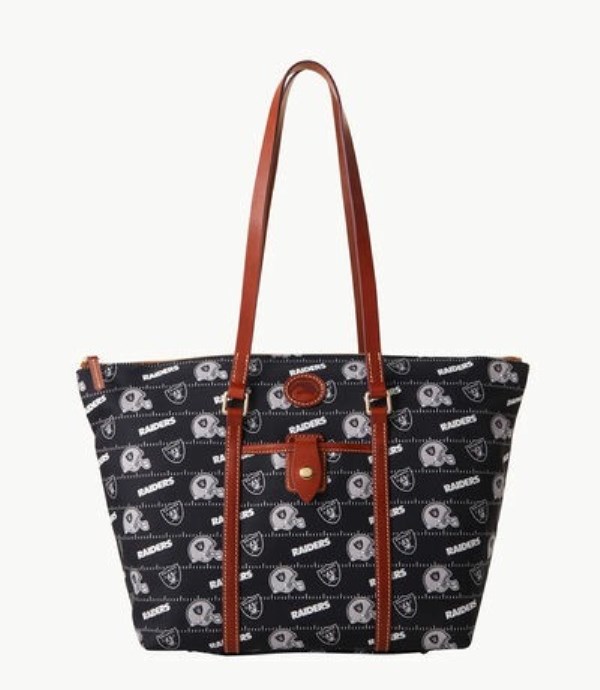 Black Dooney And Bourke NFL Raiders Large Zip Women\'s Tote Bags | 10NYTOVHR