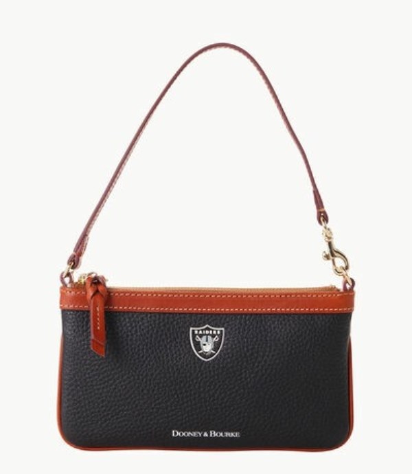 Black Dooney And Bourke NFL Raiders Large Slim Women\'s Wristlets | 46CWIBEHA