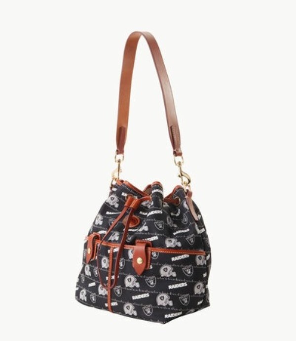 Black Dooney And Bourke NFL Raiders Large Women's Shoulder Bags | 74CKZWMYE