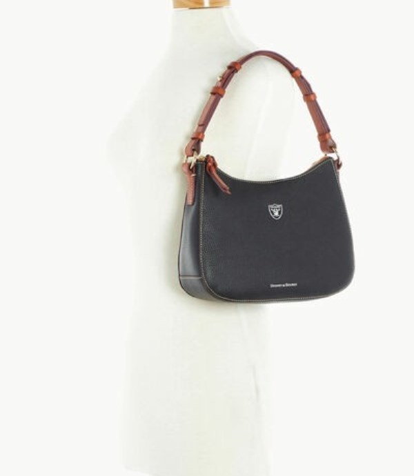 Black Dooney And Bourke NFL Raiders Small Kiley Women's Hobo Bag | 27XUEKVBG