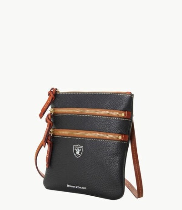 Black Dooney And Bourke NFL Raiders Triple Zip Women's Crossbody Bags | 36VRYXNBA