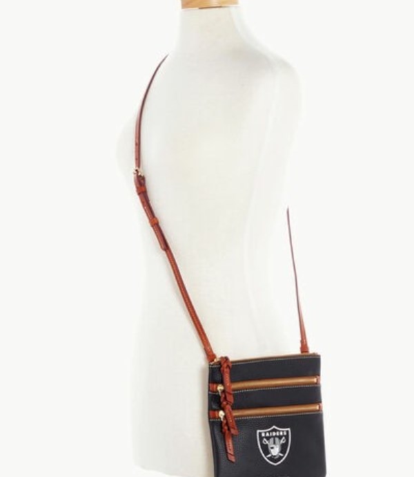 Black Dooney And Bourke NFL Raiders Triple Zip Women's Crossbody Bags | 63LMWPTHG