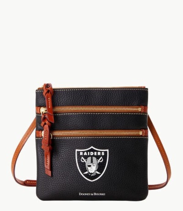 Black Dooney And Bourke NFL Raiders Triple Zip Women\'s Crossbody Bags | 63LMWPTHG