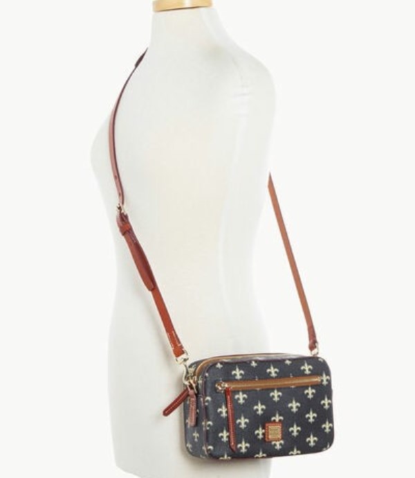 Black Dooney And Bourke NFL Saints Camera Zip Women's Crossbody Bags | 18APNIJQC