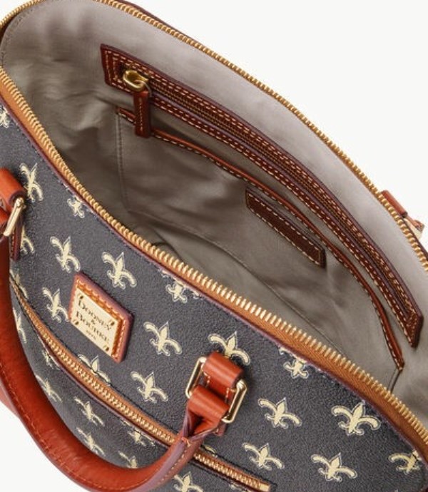 Black Dooney And Bourke NFL Saints Domed Zip Women's Satchel Bags | 36TQMNZYF